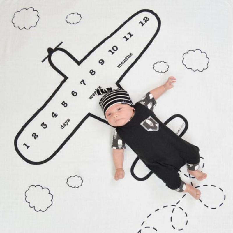 Hot! Baby Photography Cloth Newborn Baby Monthly Growth Milestone Blanket Photography Props Background