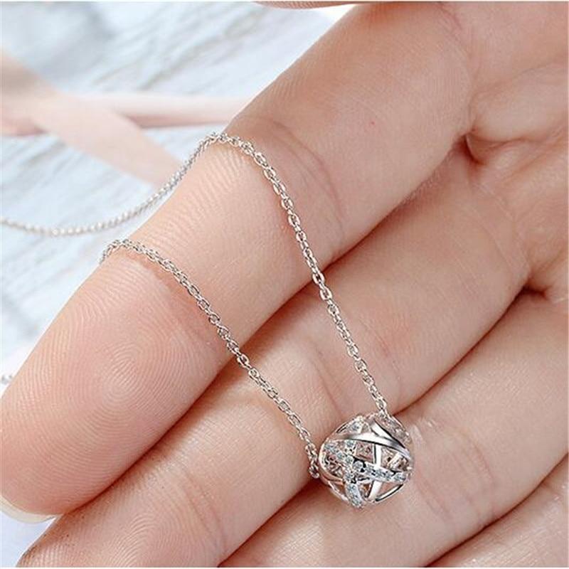 New Arrival Temperament Stylish Fashionable Hollow Transfer Bead  Sterling Color Jewelry Basic Simple Crystalline Ball Exquisite