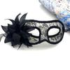 Women Sexy Translucent Lace Mask with Gauze Flower Half-Face Eye Cover for Masquerade Party Halloween Nightclub Dress Up