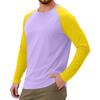 Men's Contrast Color Raglan Long Sleeve Sports Top