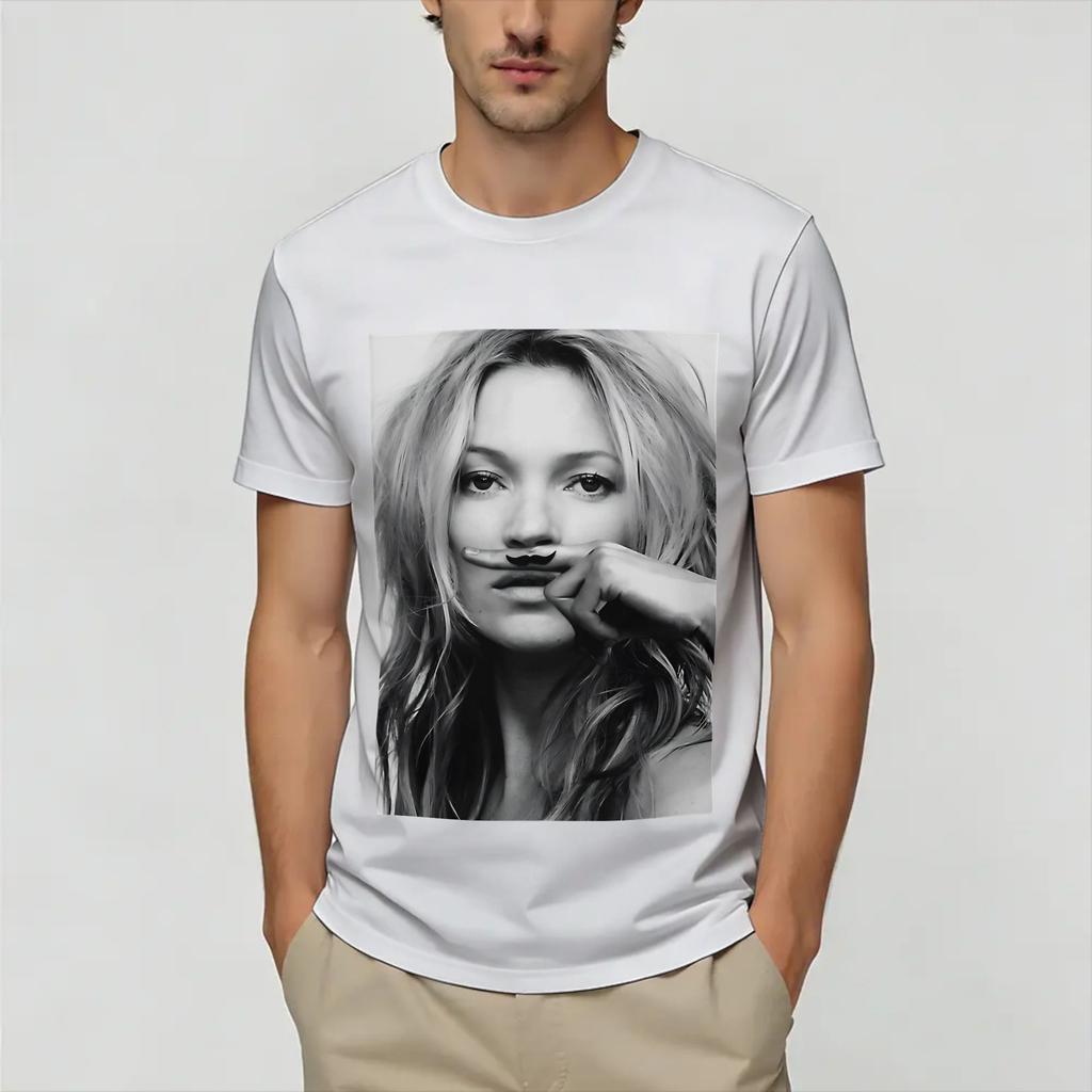 Kate Moss Cotton T Shirt For Unisex Summer Street Style TShirts ONeck Fashion Tees Oversize Wholesale Clothing