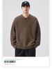 Plus Size Retro Henley Sweater: Men's Autumn/Winter Warm Loose Knitwear
