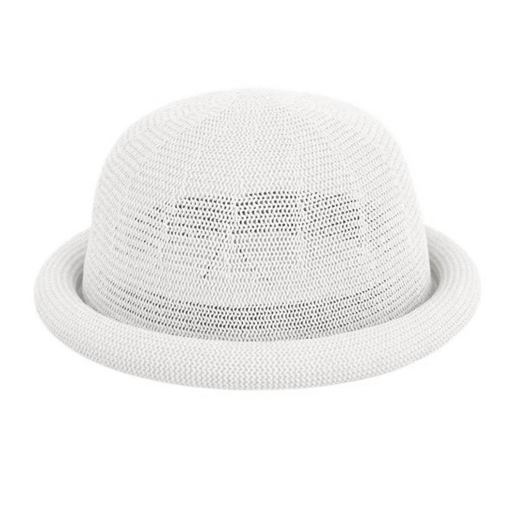 Raffia Weave Straw Sun Hat Short Brim Sun Visor Hat Elegant Roll Brim Hat  Spring Summer Season
