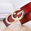 Cintura popolare Cintura da donna in vera pelle di mucca Lettera G strass alla moda versatile cintura con fibbia liscia