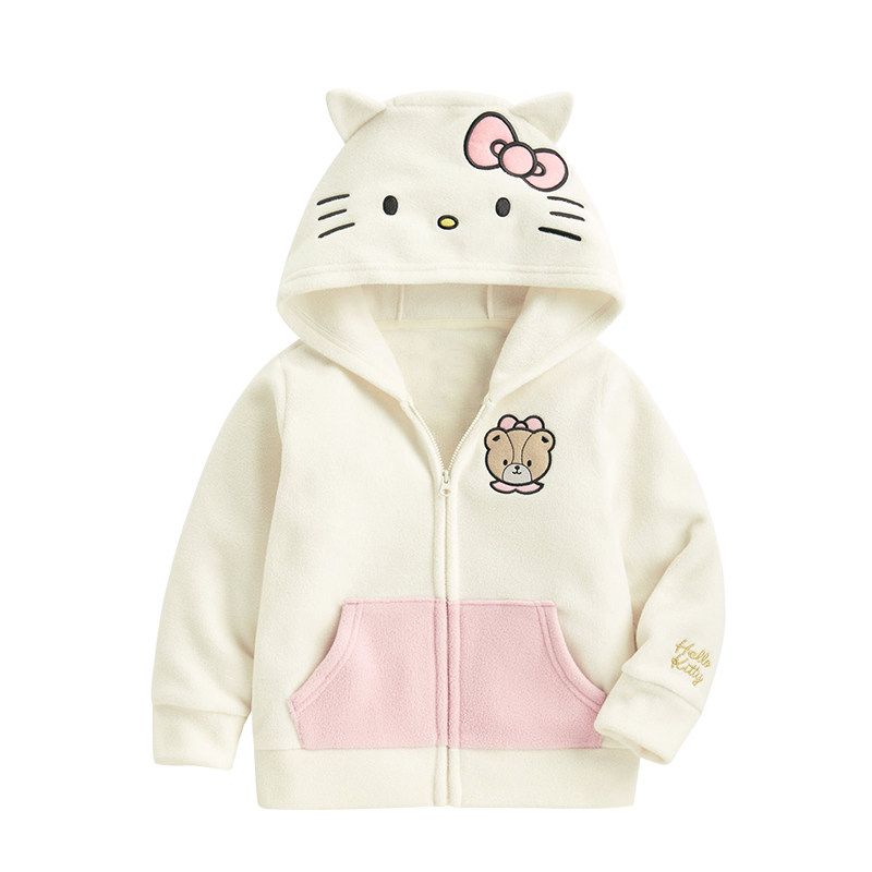 Children's Fleece Autumn and Winter Hooded Cartoon Jacket
