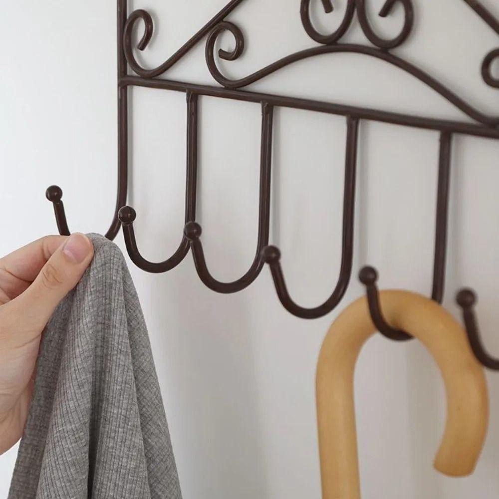 Punch-free Towel Hook 7 Hooks Coat Rack Overdoor Organizer Key Holder Bedroom Hat Purse Robe