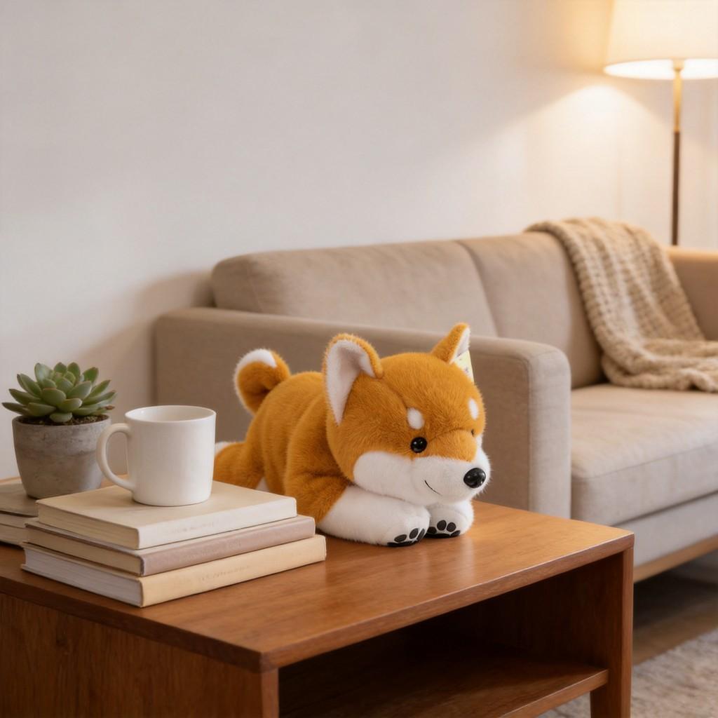 Shiba Inu Plüschtier mit PP-Baumwollfüllung für Kinder und Erwachsene Weiche Tierdekoration
