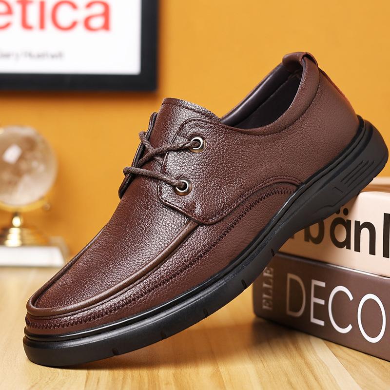 Fashion Spring Autumn Leather Business Men's Dress Shoes New Designer Soft-soled Casual Loafers for Men Fashion Light British Male Shoes