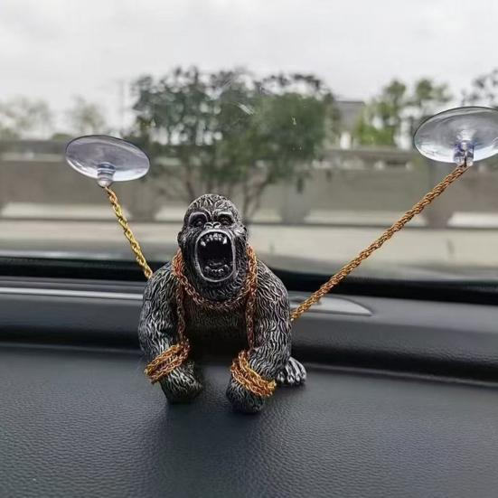 Orang-Utan-Ornament aus Kunstharz, realistische Optik, Tierfigur, handgefertigt, langlebig, Gorilla-Dekoration, Heimdekoration