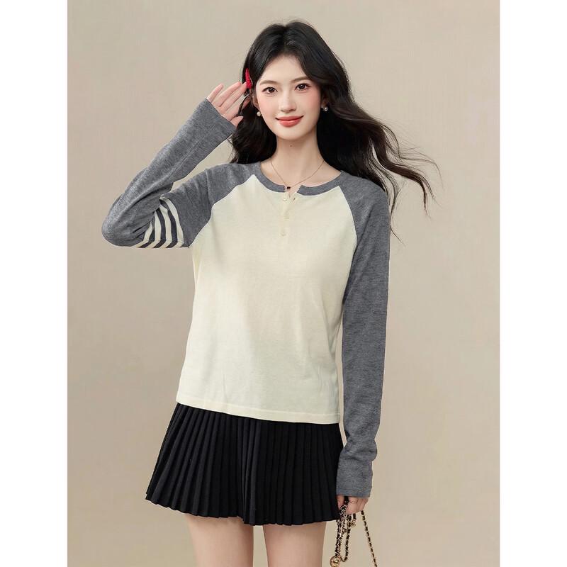 Mocana Women's Sporty Color-Block Long Sleeve Knit Top