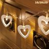3 Meters 20LEDs Multicolor String Fairy Lights Xmas Christmas Party Lamp Wooden Heart Pendant