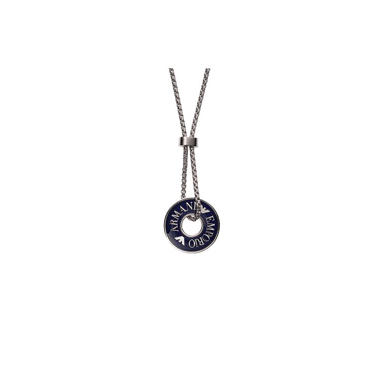 Emporio Armani Simple Peace Buckle Pendant Stainless Steel Necklace Men Necklace EGS2609040