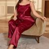Large Size Camisole Sling+Pants Pajamas Women Bathrobe Sexy Dressing Gown Home Dress Ice Silk Homewear Suit