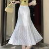 French Style White Lace Fish Tail Midi Skirt for Women - Summer High-Waist Drape A-Line Bodycon Long Skirt