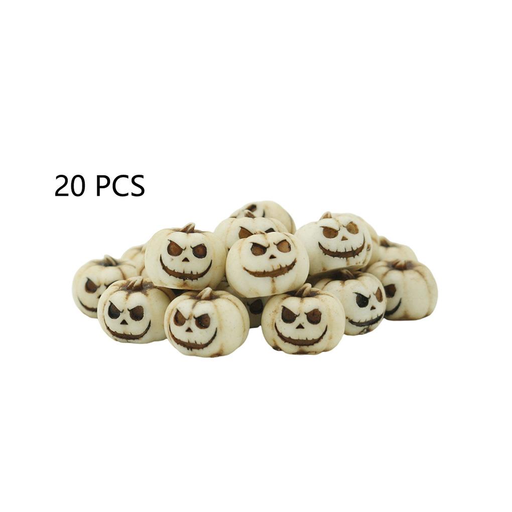 

20PCS Resin Halloween Pumpkin Decorations - Reusable Creepy Mini Realistic Pumpkins Creative and Interesting Garden Ornaments