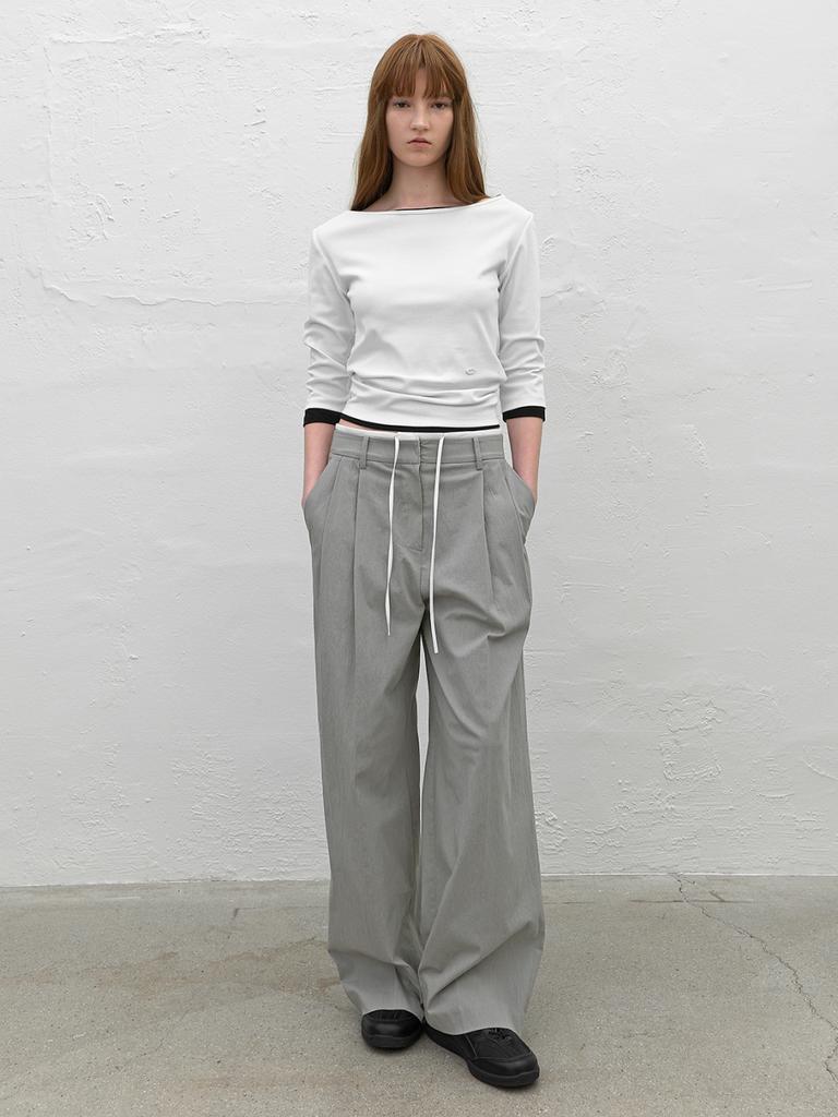 ATELIER NAIN Double Waist Two Tuck Pants (Pt-5759)