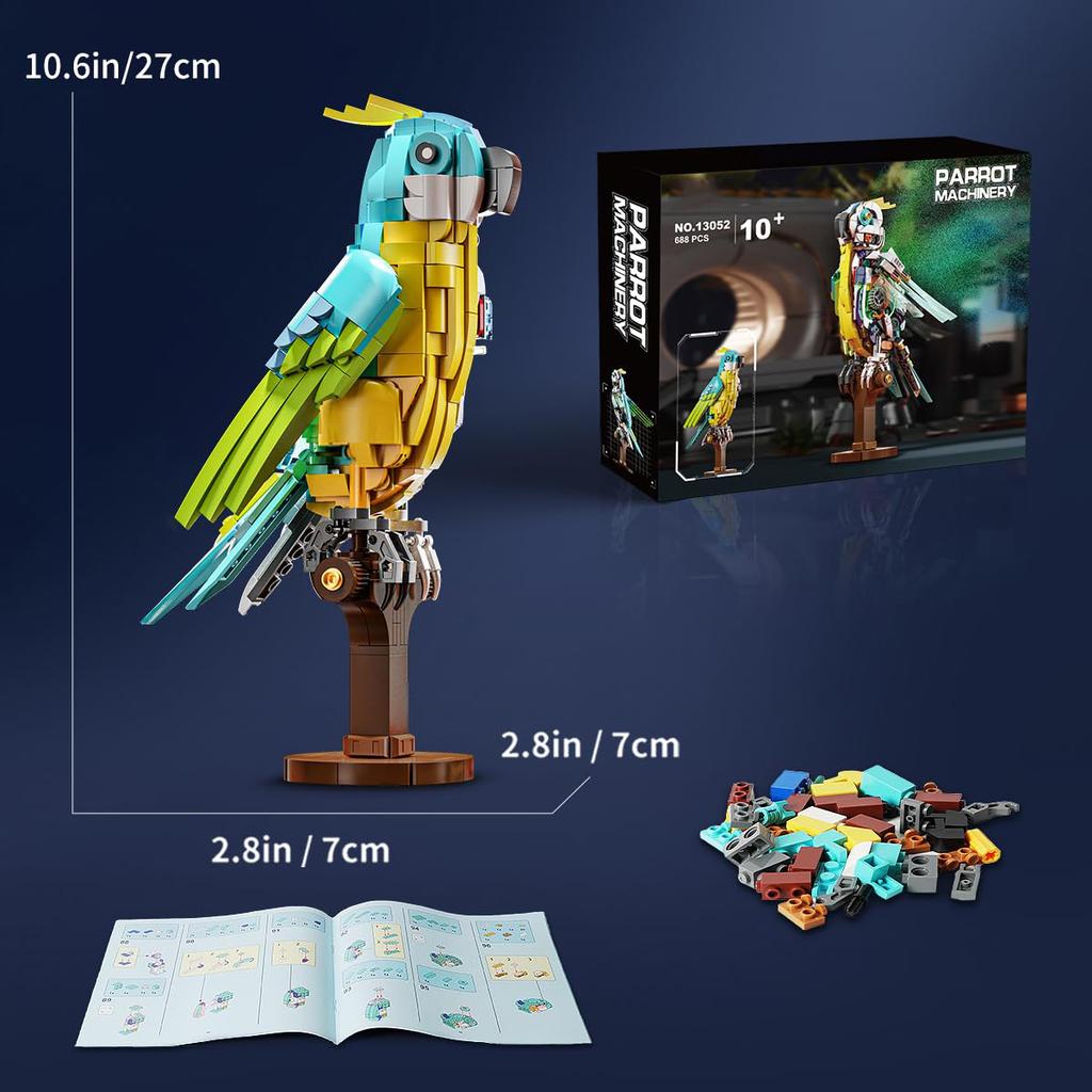 High-Quality 688Pcs High-Quality Parrot High-Quality Building Collection Kit High-Quality Mechanical High-Quality Birds High-Quality Building