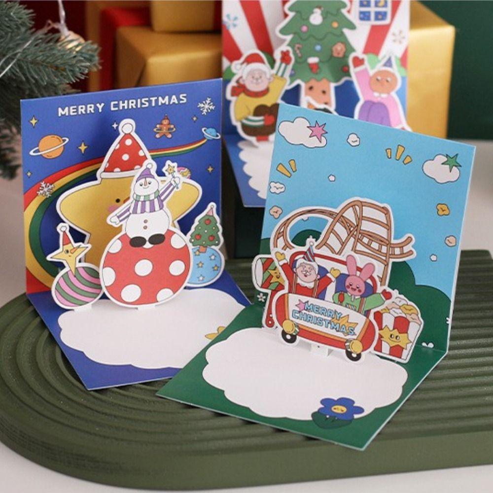 

Claus 3D Pop Up Thank You Cards Blessing Cards Greeting Cards With Envelope Christmas Postcard