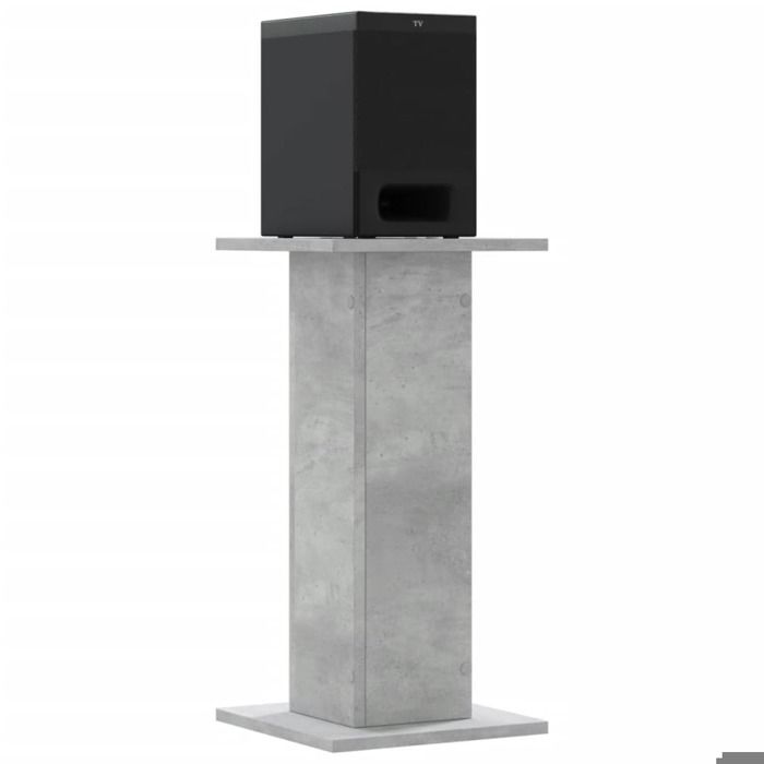 Support d'enceintes - vidaXL - Modèle en bois d'ingénierie - 30x30x60 cm - Gris béton - Lot de 2