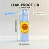 1PC Sunflower Single Bloom Decor 750ml Color Plastic Sports Water Bottle Leakproof Flip Straw Lid Suitable for Sports Office Home Use