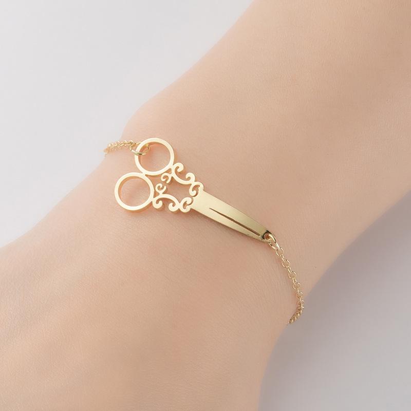 Stainless Steel Scissor Pendant Bracelet in Gothic Punk Style for Men and Women
