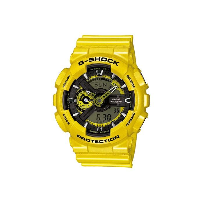 

Casio Youth Series Fashion Trend Street Cool Classic Dual Display Watch Men Watches Black GA-110NM-9A Bright Yellow Strap