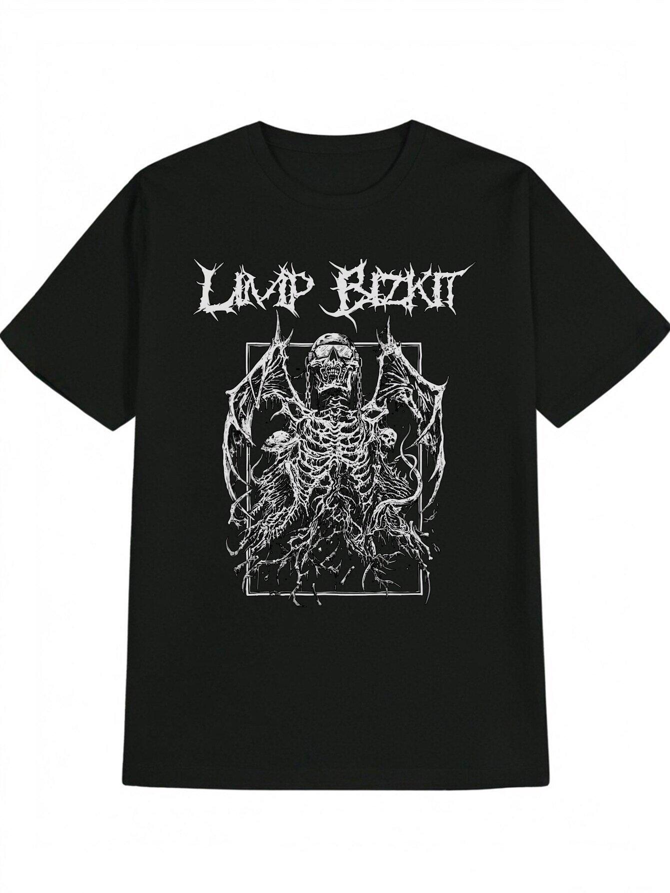 Vintage Horror Dark Humor Graphic T-shirt - Skeleton & Lightning Bolt Print M