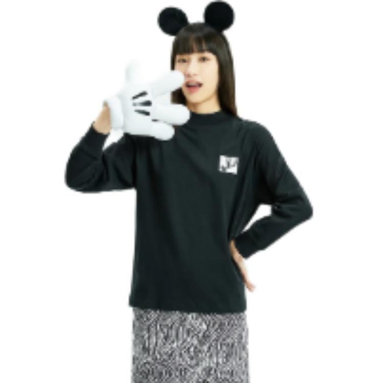 Li Ning X Disney Drop Shoulder Sleeve T Shirt Women's Black AHSR652-2