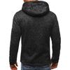 Men Hoodie Zipper Warm Solid Color Winter Men Fleece Hooded Sweatshirt Pullover for Daily Wear