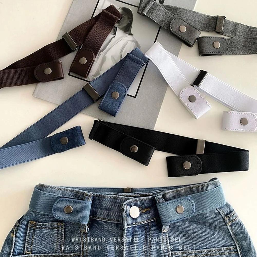 3pcs Fashion Stretchy Waist Belt Pure-Color Wear Resistant Versatile Adjustables Soft Beltfor Women Men Use Jeans Accessory