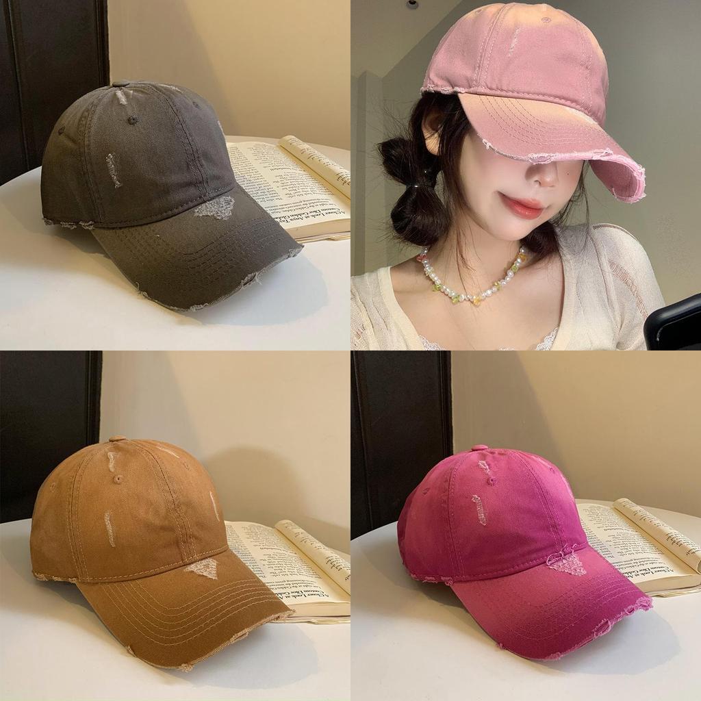 Retro Distressed Denim Hat With Adjustable Fit For Fashionable Outdoor Wear