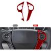 Car Red Carbon Fiber Steering Wheel Button B-Type Decorative Cover for Honda Accord 2013-17