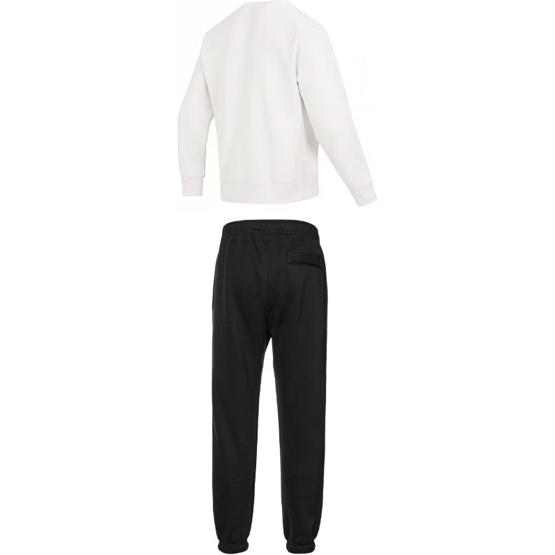 Nike As M Nk Club Bb Crew Logo Pullover Sweatshirt And Thickened Fleece Pants Sports Set Men sports set DX0782-030+DX0796-010
