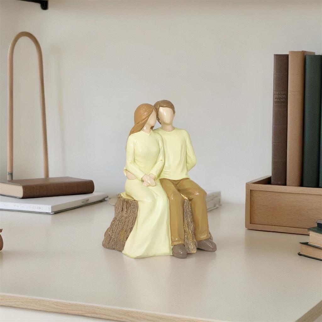 Resins Decorative Statue Commemorates Special Anniversaries Romantics Loving Elderly Couple Sculpture for Valentines Day