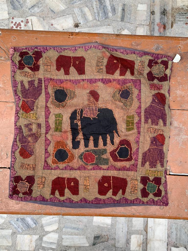 Hand Embroidered Cotton Pillow Cover: Bohemian Decorative Cushion 40