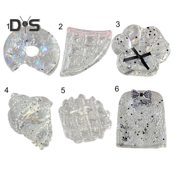 Clear Waffle Squeeze Toy Stress Relief Transparent Donut Toast Croissant Pinch Sensory Toy Kids Teens Adults Soft Stress Ball Cat Paw Fidget Toy