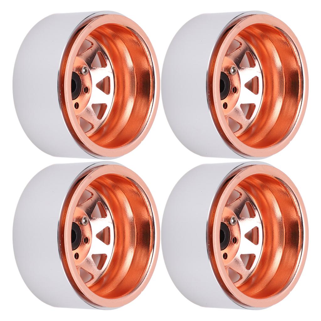 4pcs Metal 1.9 Inch Wheel Rims 10 Triangle Hole Hub for AXIAL SCX10 110 RC Climbing CarGold