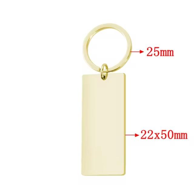 10Pcs/Lot Strip Blank Mirror Polished Stainless Steel Keychain For DIY Custom Women's Men's Keychain