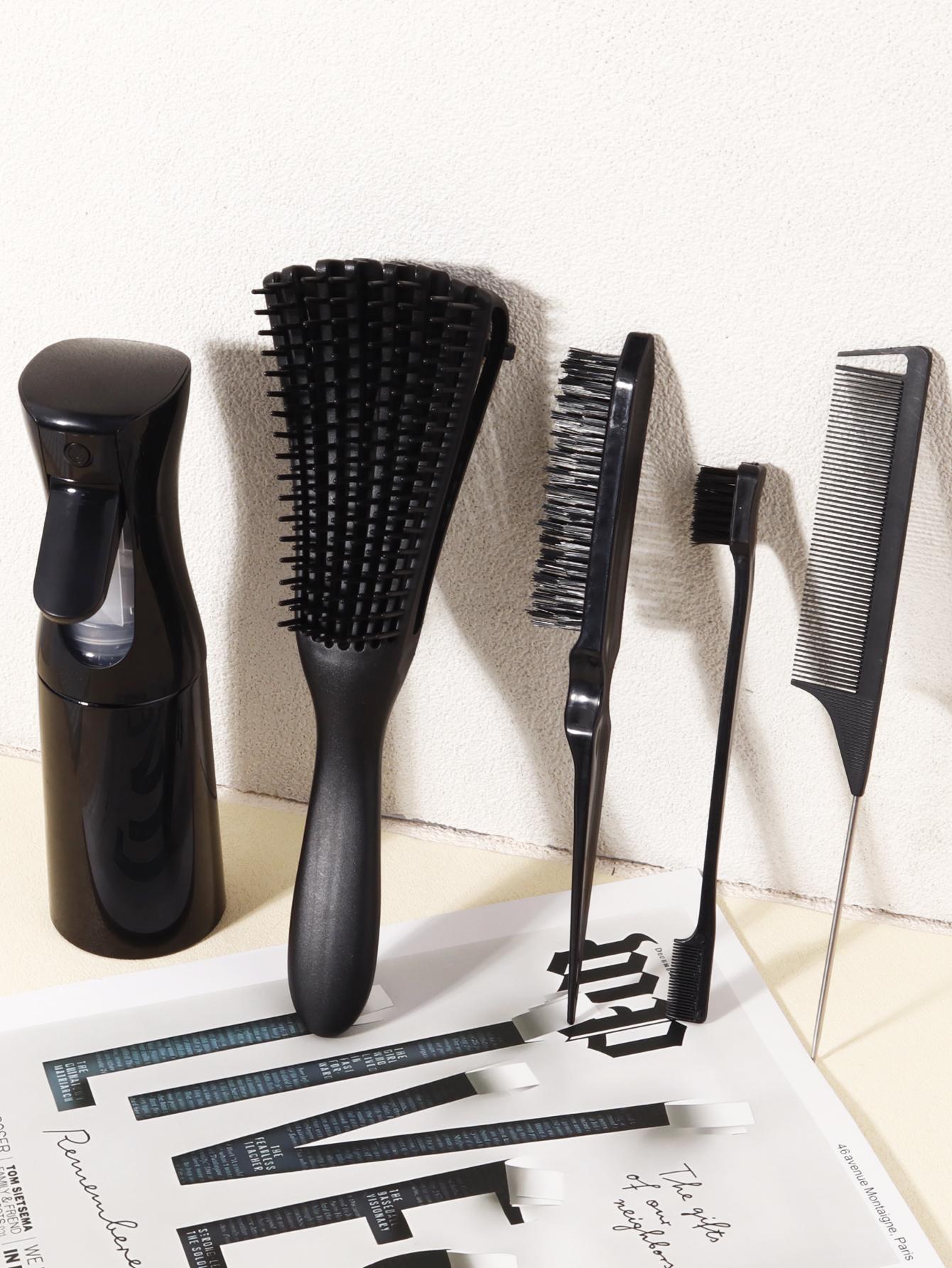 

5 piece/set styling brush set with hair spray bottle,curly styling brush classic comb three piece set Special for real hair wigs