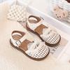 Girls mesh bow woven hollow sandals summer fashion bag head princess sandals beach shoes tide