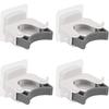 Broom Mop Holder, Wall-Mounted Multi-Function Tools Hanger with, Handles Up Diameter to 1.25-Inches (4 PCS White)