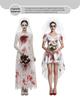 Women Zombie Bride Costume Dress Ghost Bride Halloween Outfit Polyester Horror Wedding Style Cosplay Party for Adults