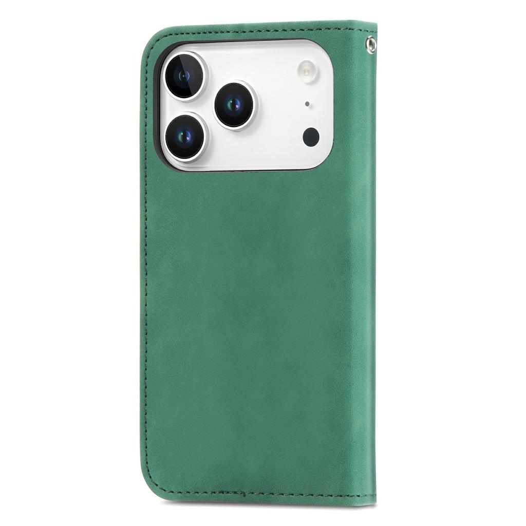 For iPhone 17 Pro Leather Case with Card Holder Magnetic Absorption Phone Cover