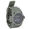 Men Watch LED Night Light 50m Waterproof Large Screen Rubber Strap World Time Zone Digital Display Watch OD Green