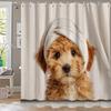 Modern Lovely Puppy Shower Curtain Bath Curtain Cute Dog Printed Bathroom Curtains For Home Decoration Curtain With Hooks