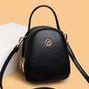 Solid Color Simple Small Shoulder Bag Fashi Female PU Leather Leisure Travel Crossbody Bag Three Layer Zipper Ladies Handbags