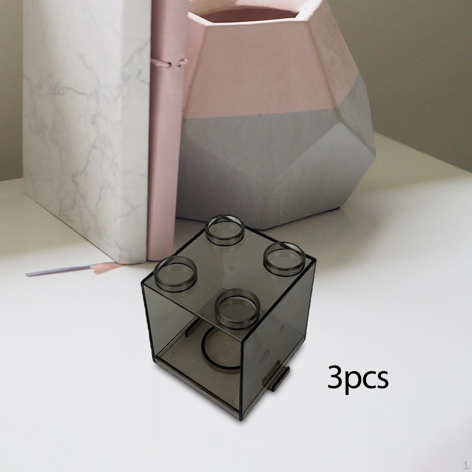 

3 шт. Витрина для фигурок Коробка Многоцелевое хранение Пылезащита Игрушки Clear Black