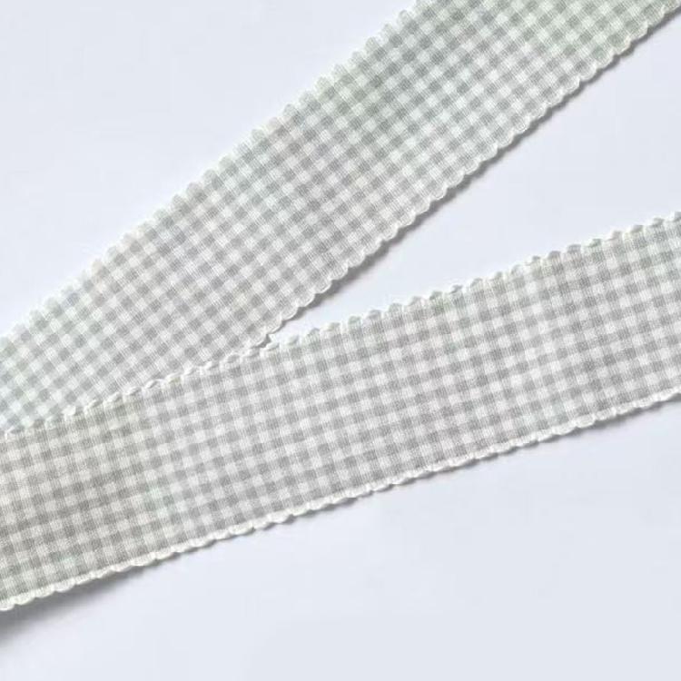 Gingham Ribbon Shoelaces with Lace Trim for Trainers and Canvas Pairs, Flat Decorative Laces for Daily Styling