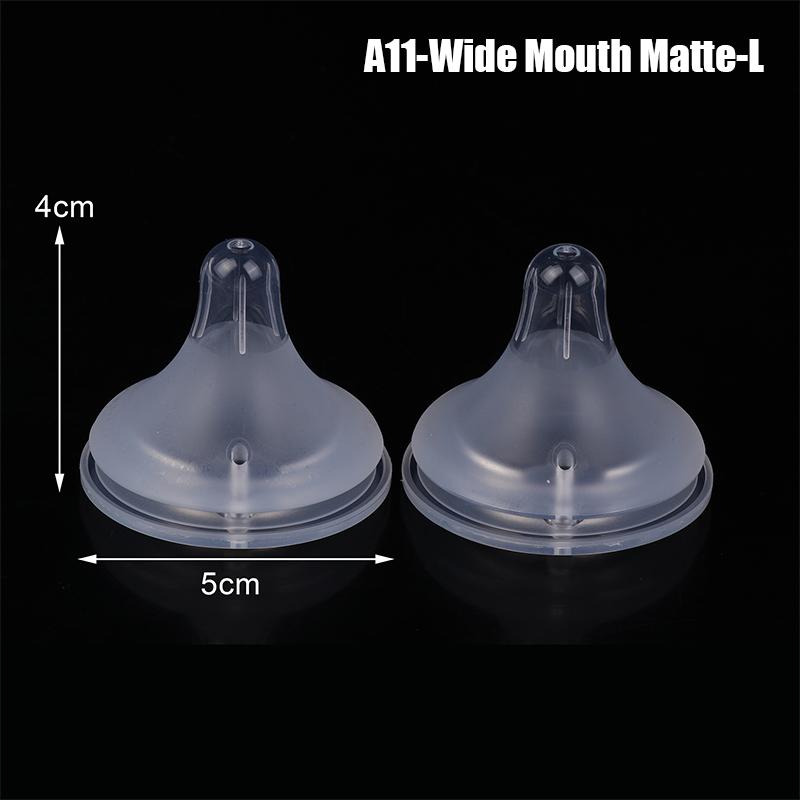 2Pcs Baby Silicone Wide Neck Soft Teats Nipple Circle Hole S/M/L Size Cross Hole Baby Bottles Natural Flow Nipples