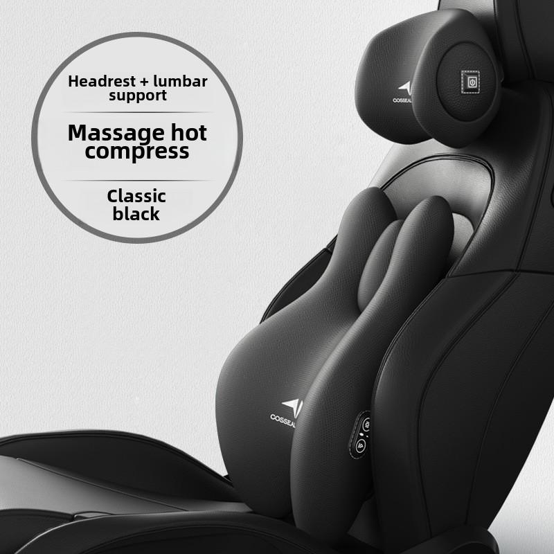 Universal Massage Hot Compress Car Seat Headrest & Lumbar Support Sets Protection Neck Cushion Seat Headrest Car Seat Cushion